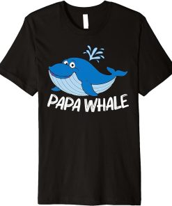 Funny Whale Art For Men Dad Orca Narwhal Blue Whales Premium T-Shirt