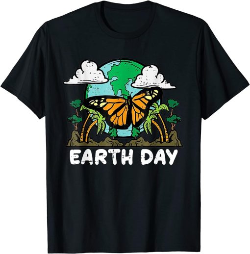 Earth Day Monarch Butterfly Cute Environment Men Women Kids T-Shirt