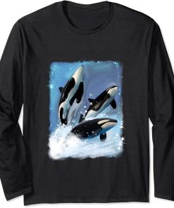 Orcas Jumping Killer Whale Sea life Long Sleeve T-Shirt