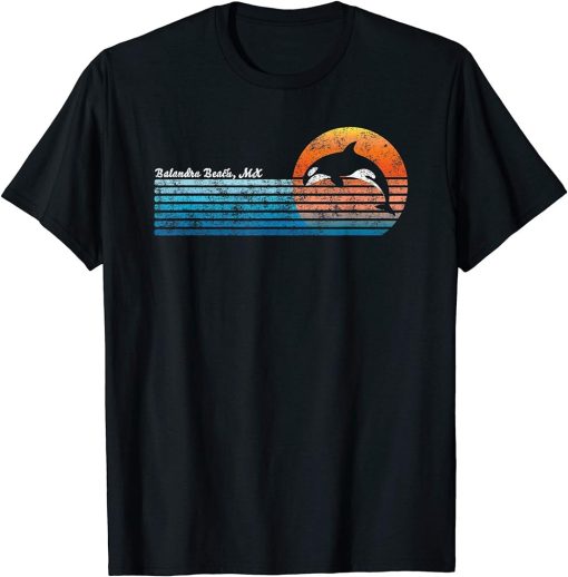 Vintage Balandra Beach, Retro 80s Orca Sunset T-Shirt