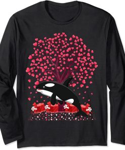 Orca Fish Lover Funny Orca Valentine"s Day Long Sleeve T-Shirt