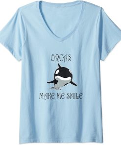 Womens Orca Whale Nature Funny Saying Sea Animal V-Neck T-Shirt