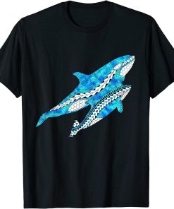 Tribal Orca Killer Whale and Baby Whale Ocean Animals T-Shirt